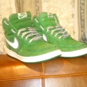 Nike Green High-Top Sneakers with White Swoosh